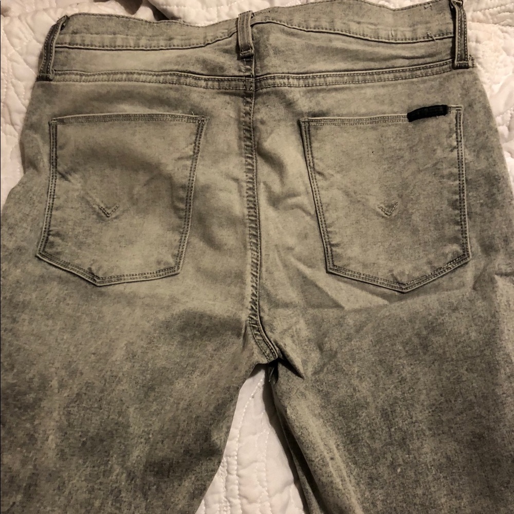 Hudson gray acid wash high rise skinny jean